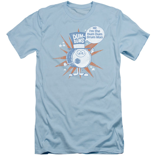 Dum Dums Drum Man Slim Fit Mens T Shirt Light Blue