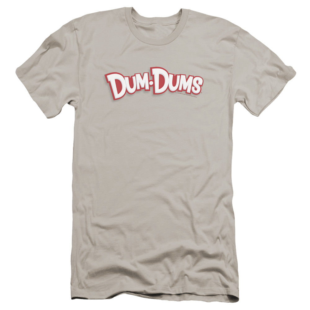 Dum Dums Logo Premium Bella Canvas Slim Fit Mens T Shirt Silver