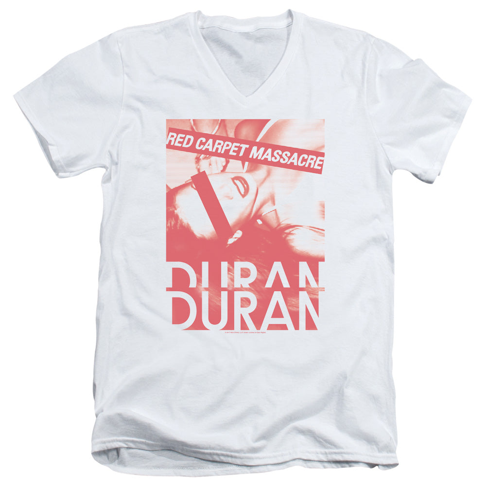 Duran Duran Red Carpet Massacre Mens Slim Fit V-Neck T Shirt White