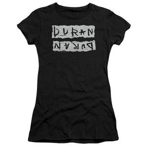 Duran Duran Print Error Junior Sheer Cap Sleeve Premium Bella Canvas Womens T Shirt Black