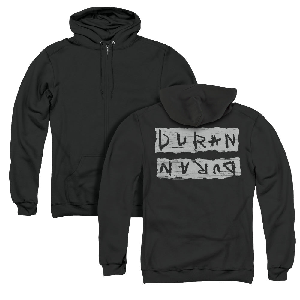 Duran Duran Print Error Back Print Zipper Mens Hoodie Black