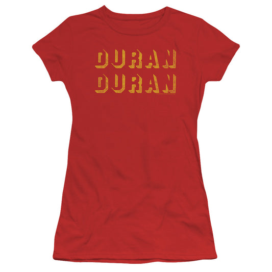 Duran Duran Negative Space Junior Sheer Cap Sleeve Womens T Shirt Red