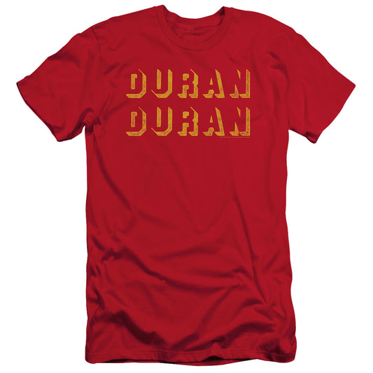 Duran Duran Negative Space Slim Fit Mens T Shirt Red