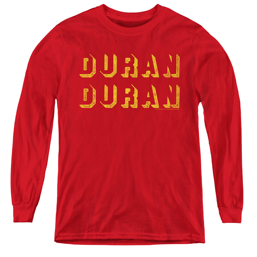 Duran Duran Negative Space Long Sleeve Kids Youth T Shirt Red