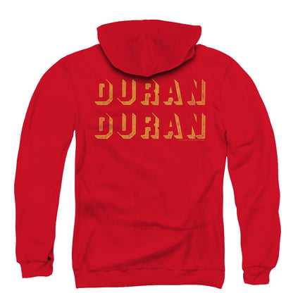 Duran Duran Negative Space Back Print Zipper Mens Hoodie Red