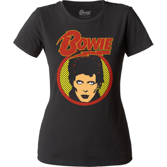 David Bowie Glam Shot Womens T Shirt Black