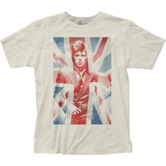 David Bowie Union Jack Mens T Shirt Natural