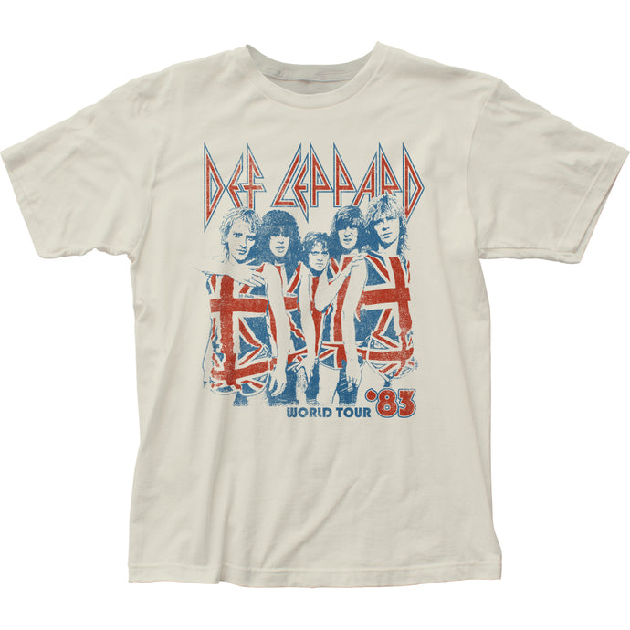 Def Leppard World Tour 83 Mens T Shirt Vintage White