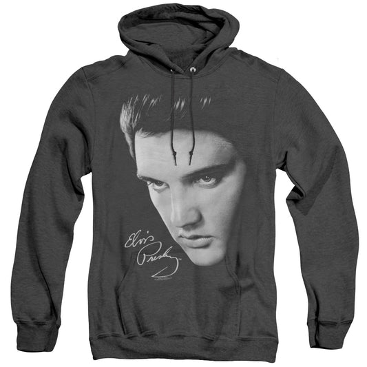 Elvis Presley Face Heather Mens Hoodie Black