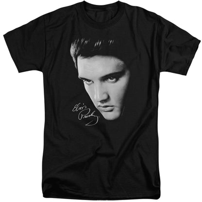 Elvis Presley Face Mens Tall T Shirt Black