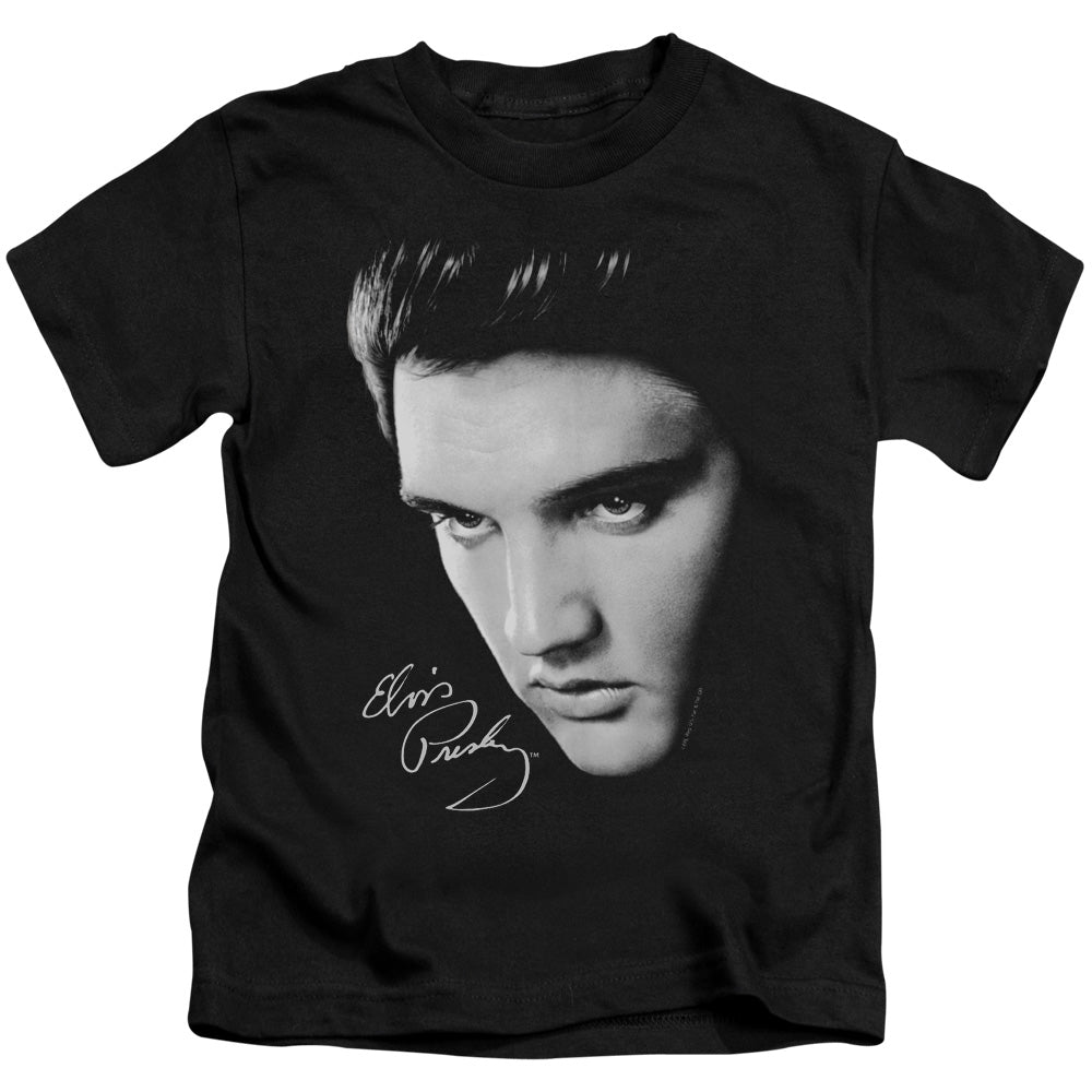 Elvis Presley Face Juvenile Kids Youth T Shirt Black