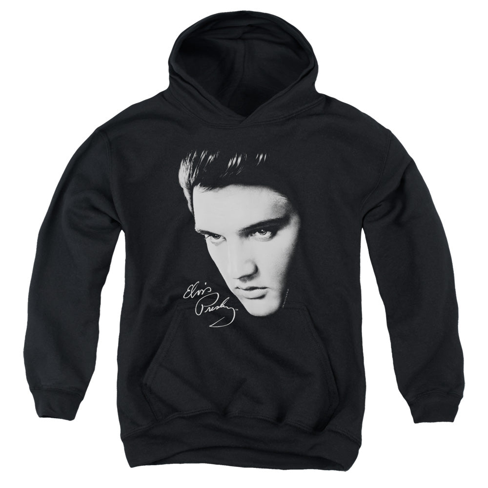 Elvis Presley Face Kids Youth Hoodie Black