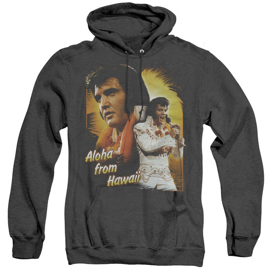 Elvis Presley Aloha Heather Mens Hoodie Black