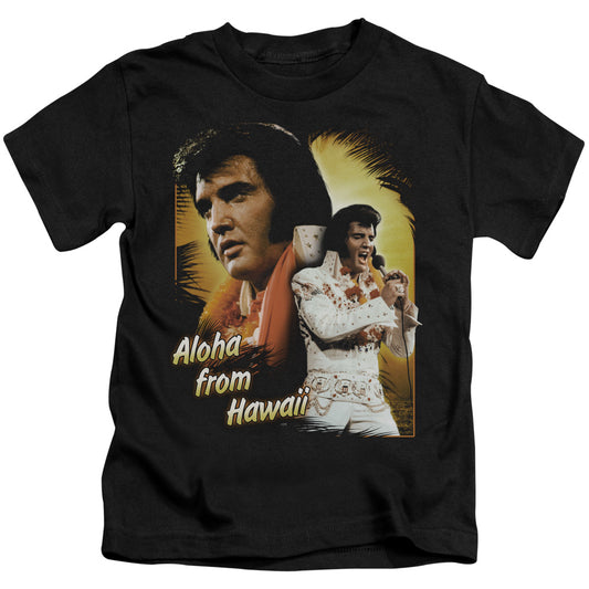 Elvis Presley Aloha Juvenile Kids Youth T Shirt Black