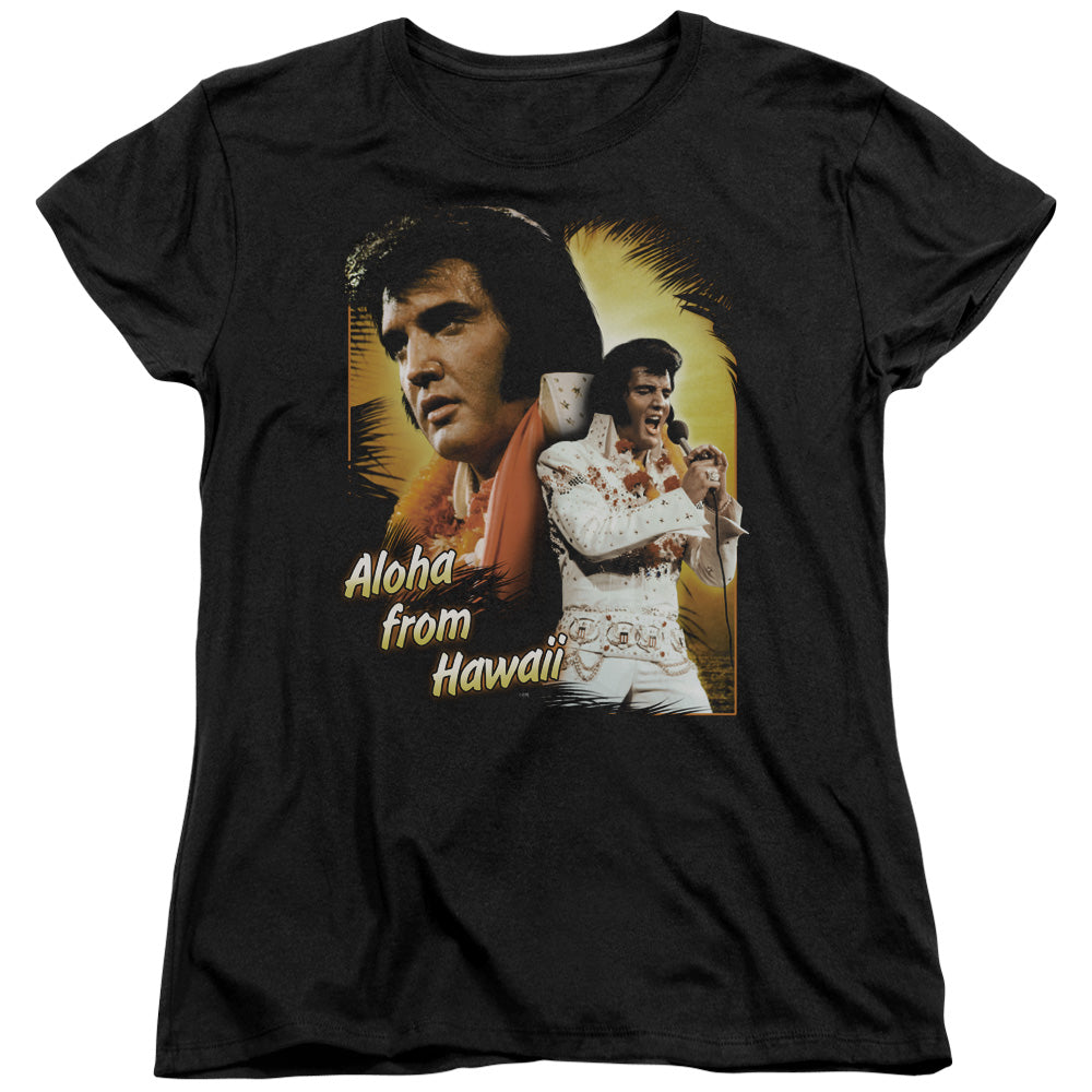 Elvis Presley Aloha Womens T Shirt Black