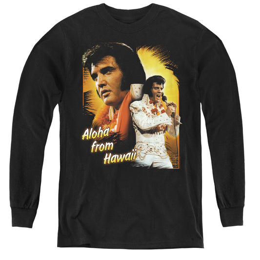 Elvis Presley Aloha Long Sleeve Kids Youth T Shirt Black