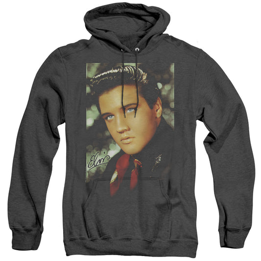 Elvis Presley Red Scarf Mens Heather Hoodie Black Officially Licensed