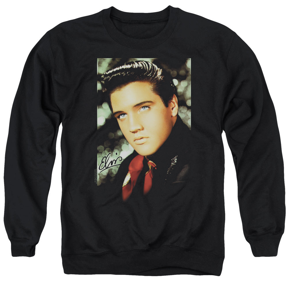 Elvis Presley Red Scarf Mens Crewneck Sweatshirt Black