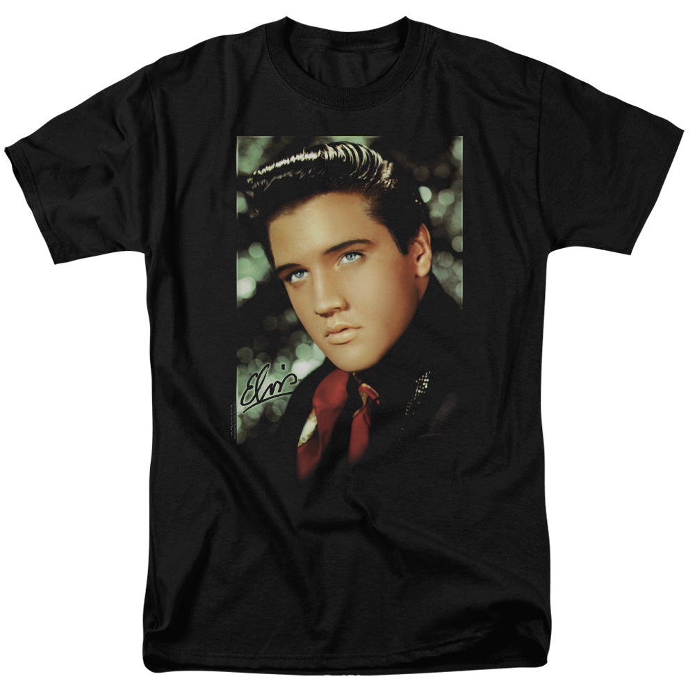 Elvis Presley Red Scarf Mens T Shirt Black