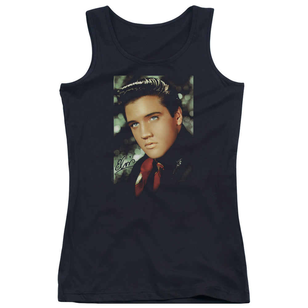 Elvis Presley Red Scarf Womens Tank Top Shirt Black