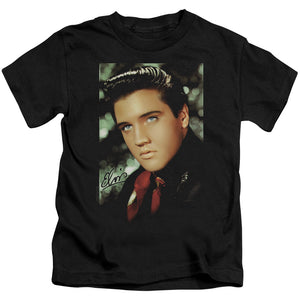 Elvis Presley Red Scarf Juvenile Kids Youth T Shirt Black