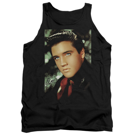 Elvis Presley Red Scarf Mens Tank Top Shirt Black