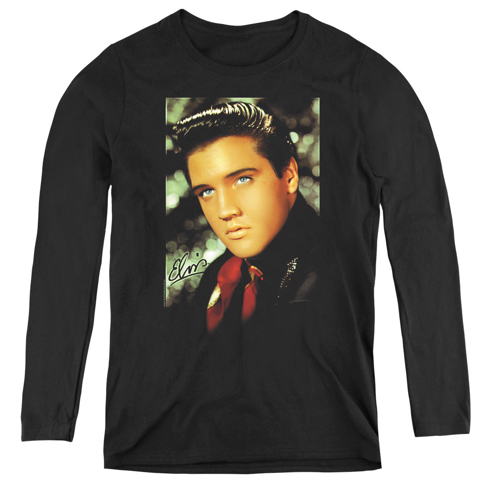 Elvis Presley Red Scarf Womens Long Sleeve Shirt Black