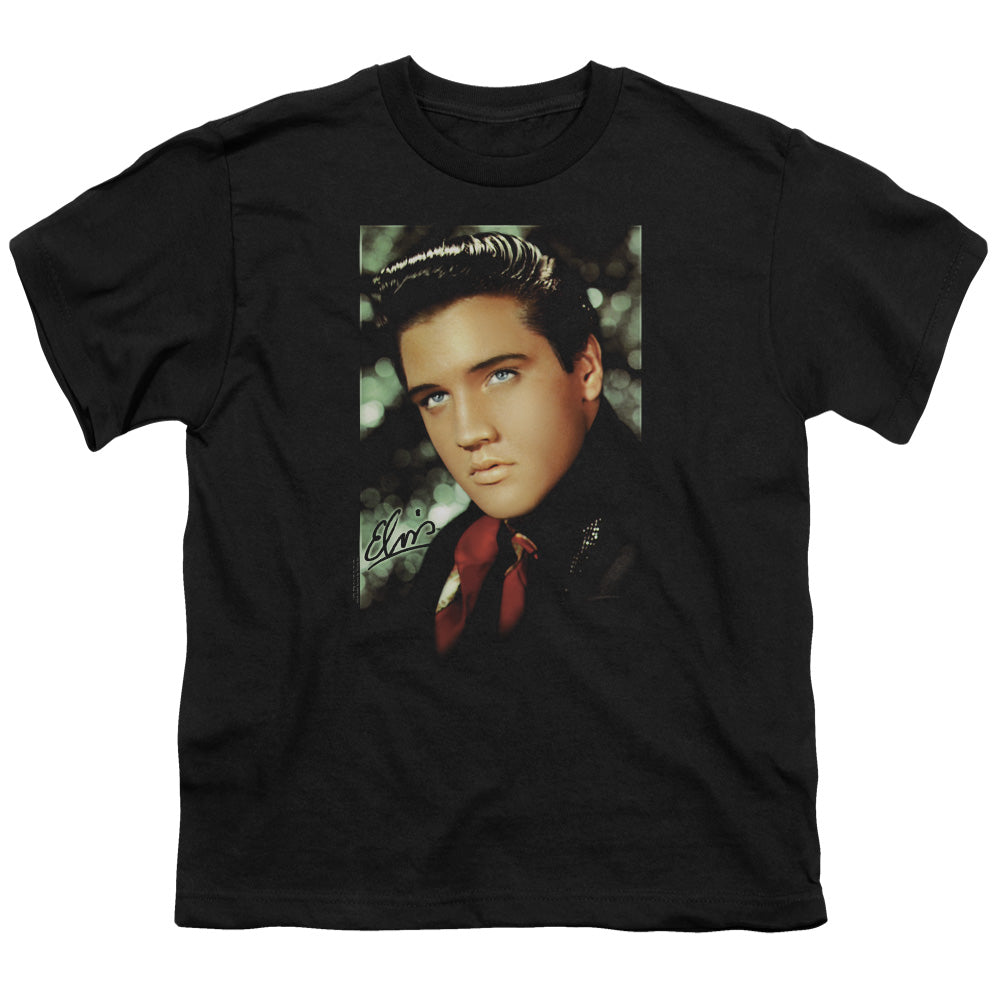 Elvis Presley Red Scarf Kids Youth T Shirt Black