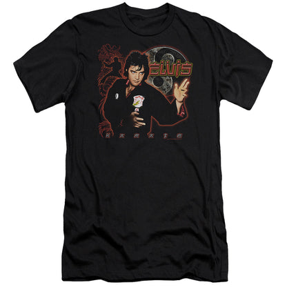 Elvis Presley Karate Premium Bella Canvas Slim Fit Mens T Shirt Black