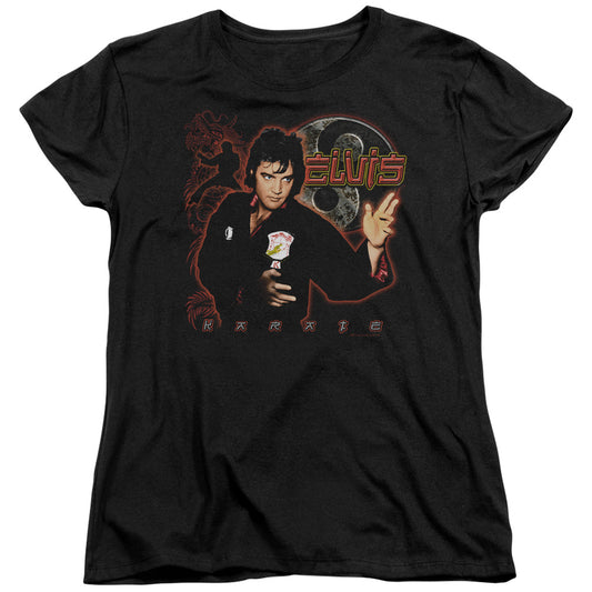 Elvis Presley Karate Womens T Shirt Black