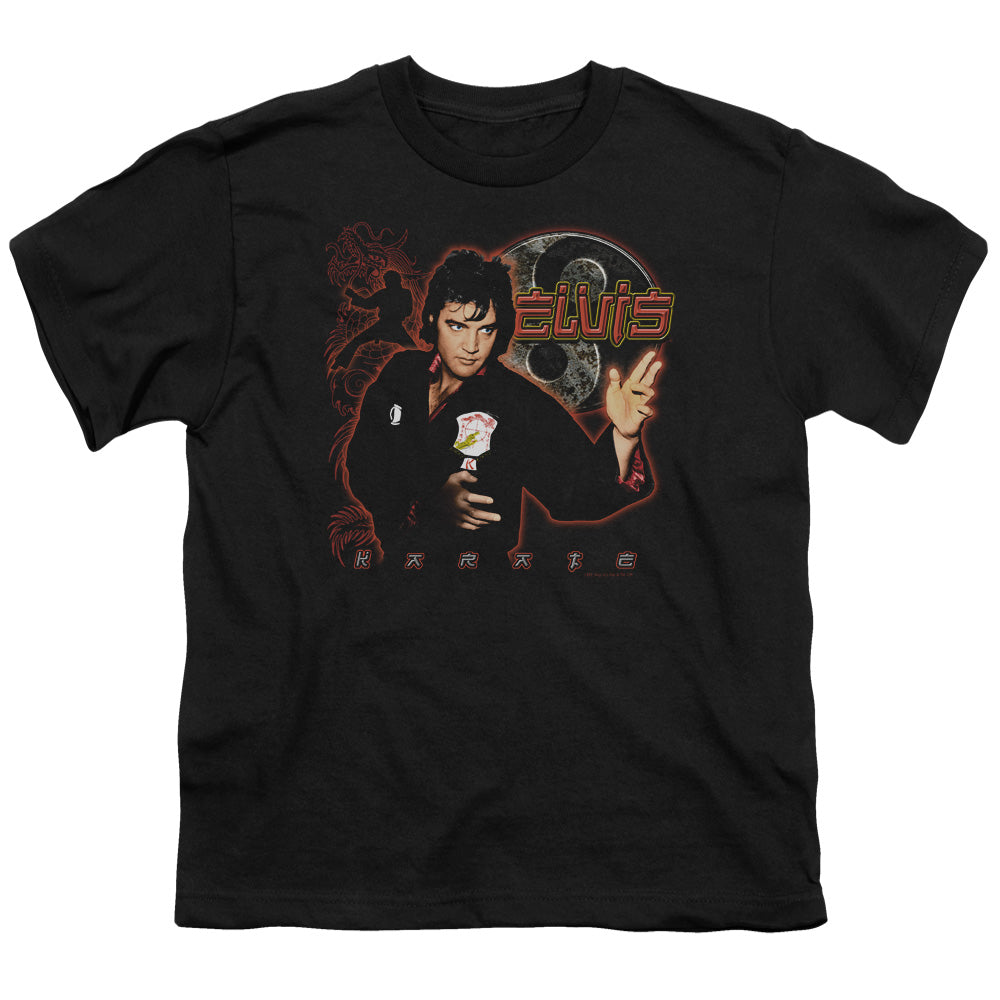 Elvis Presley Karate Kids Youth T Shirt Black