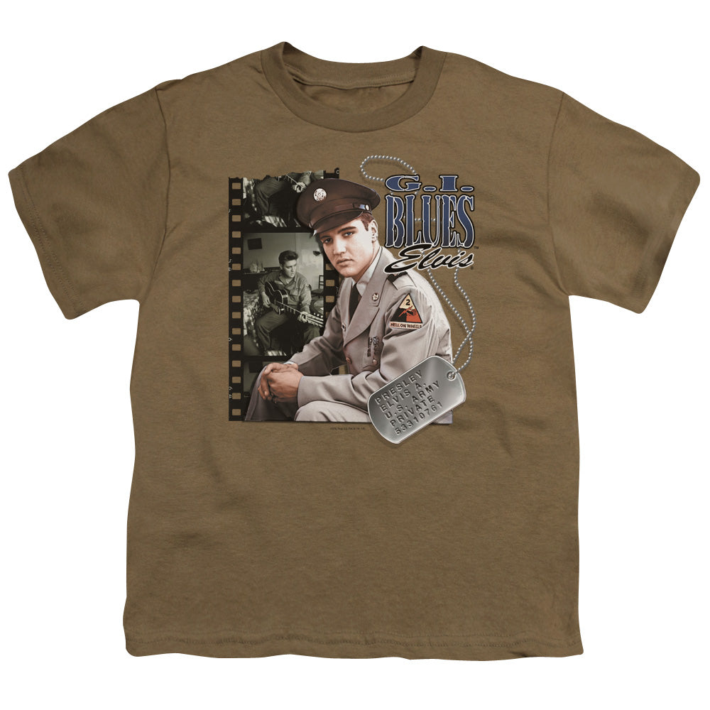 Elvis Presley GI Blues Kids Youth T Shirt Safari Green