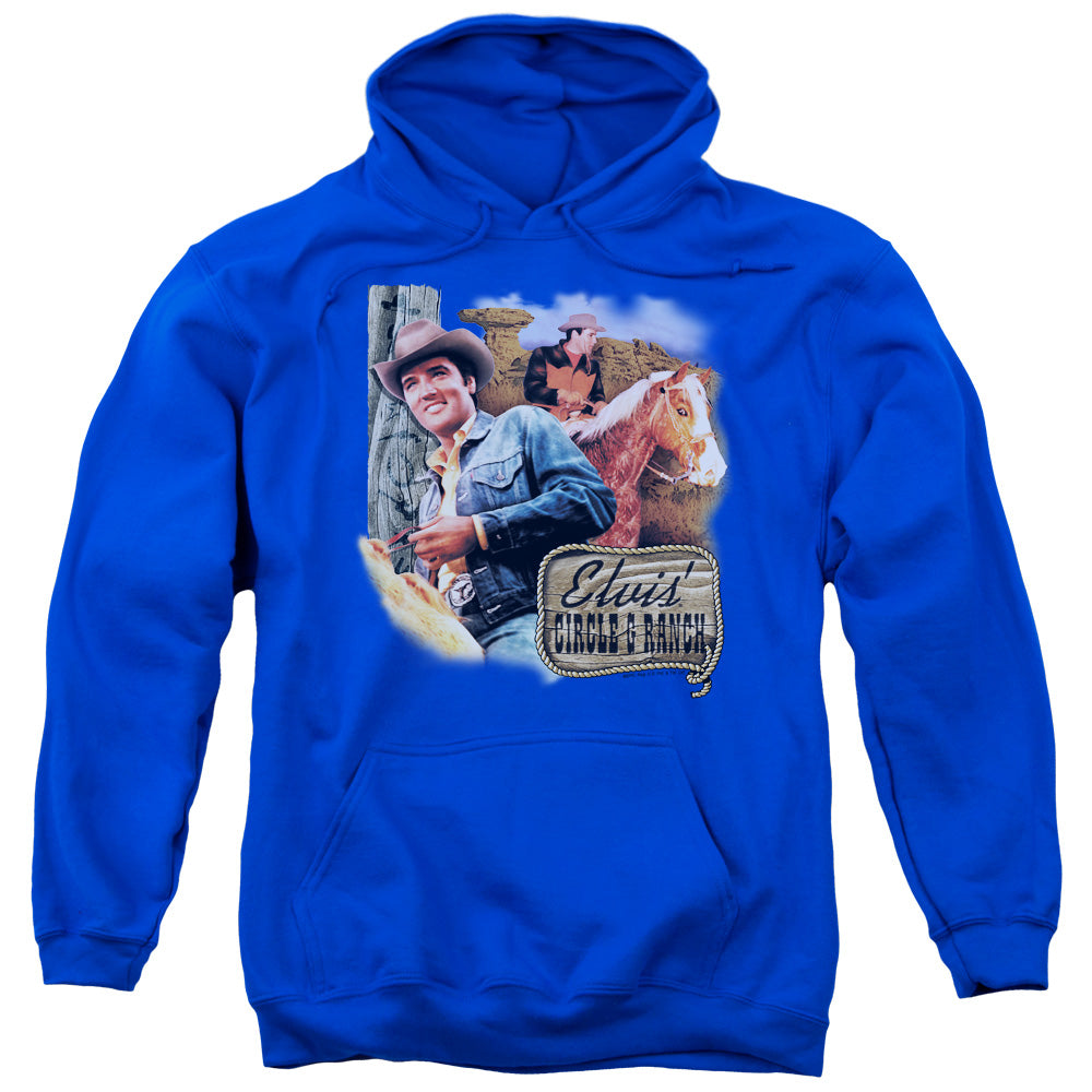 Elvis  Presley Ranch Mens Hoodie Royal Blue