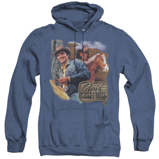 Elvis  Presley Ranch Heather Mens Hoodie Royal Blue