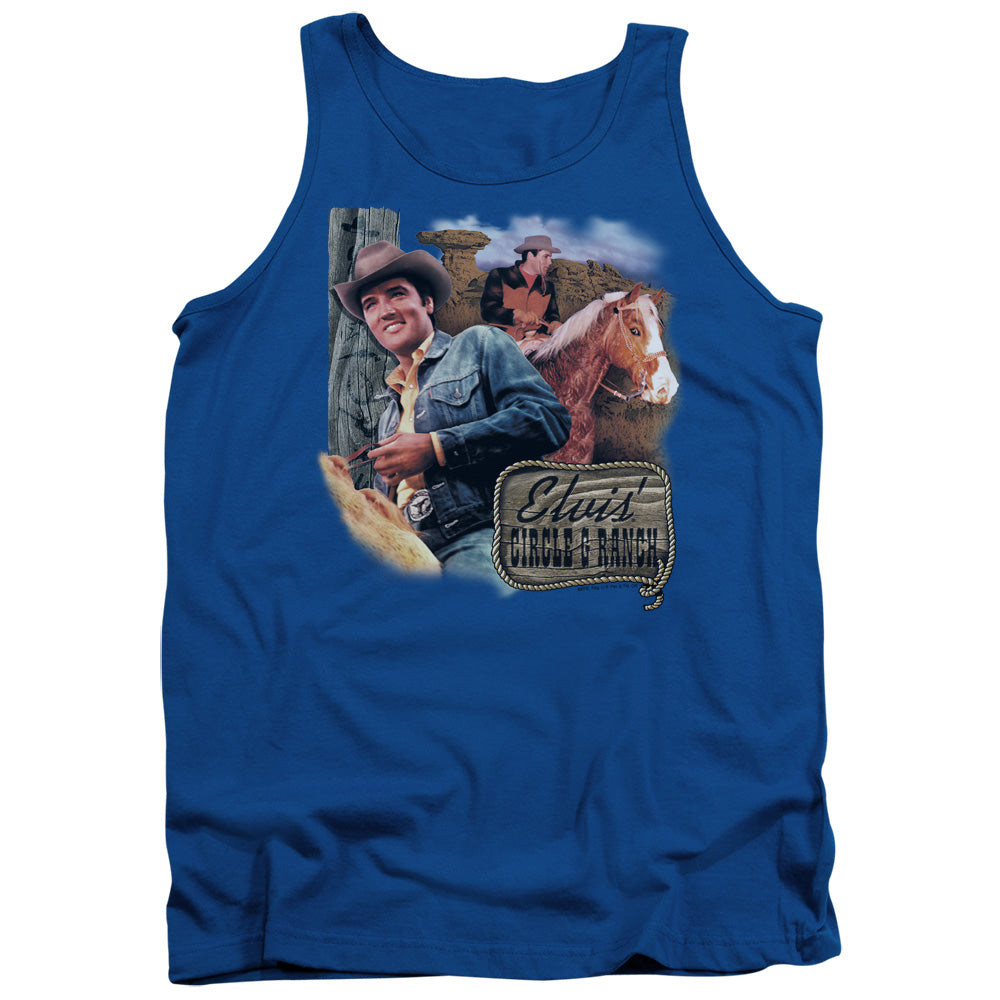 Elvis Presley Ranch Mens Tank Top Shirt Royal Blue