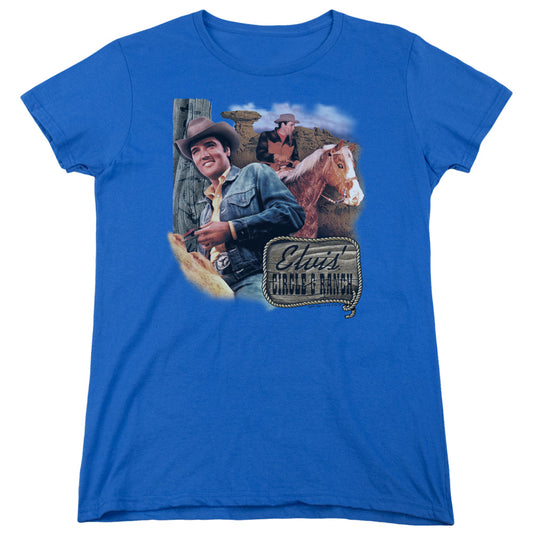 Elvis Presley Ranch Womens T Shirt Royal Blue