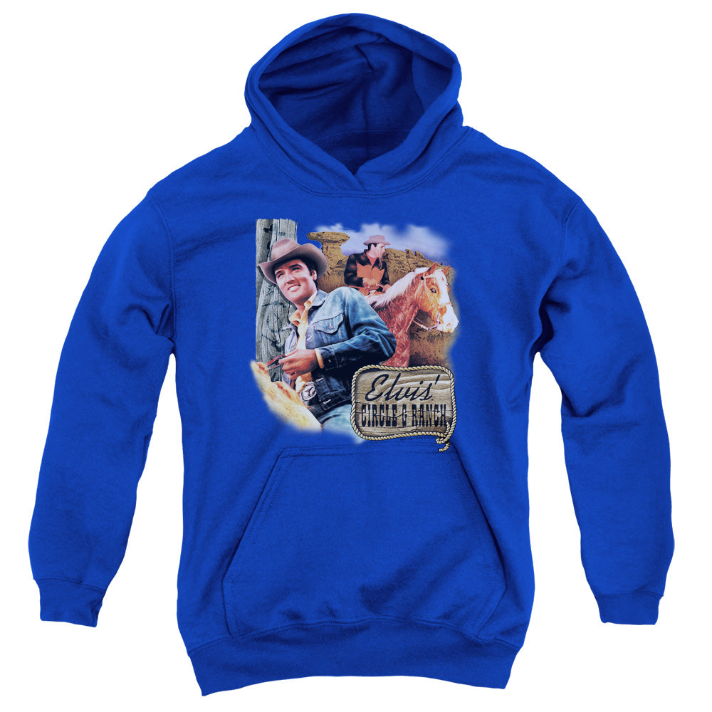 Elvis Presley Ranch Kids Youth Hoodie Royal Blue