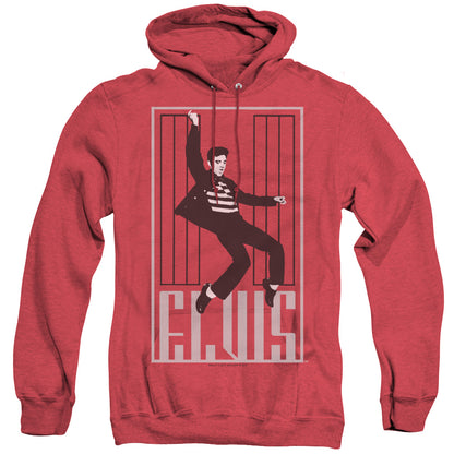 Elvis Presley One Jailhouse Mens Heather Hoodie Red Officially Licensed