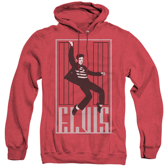 Elvis Presley One Jailhouse Mens Heather Hoodie Red Officially Licensed