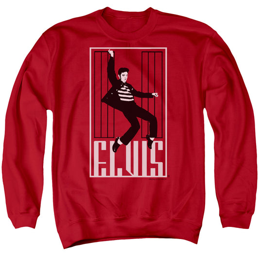 Elvis Presley One Jailhouse Mens Crewneck Sweatshirt Red