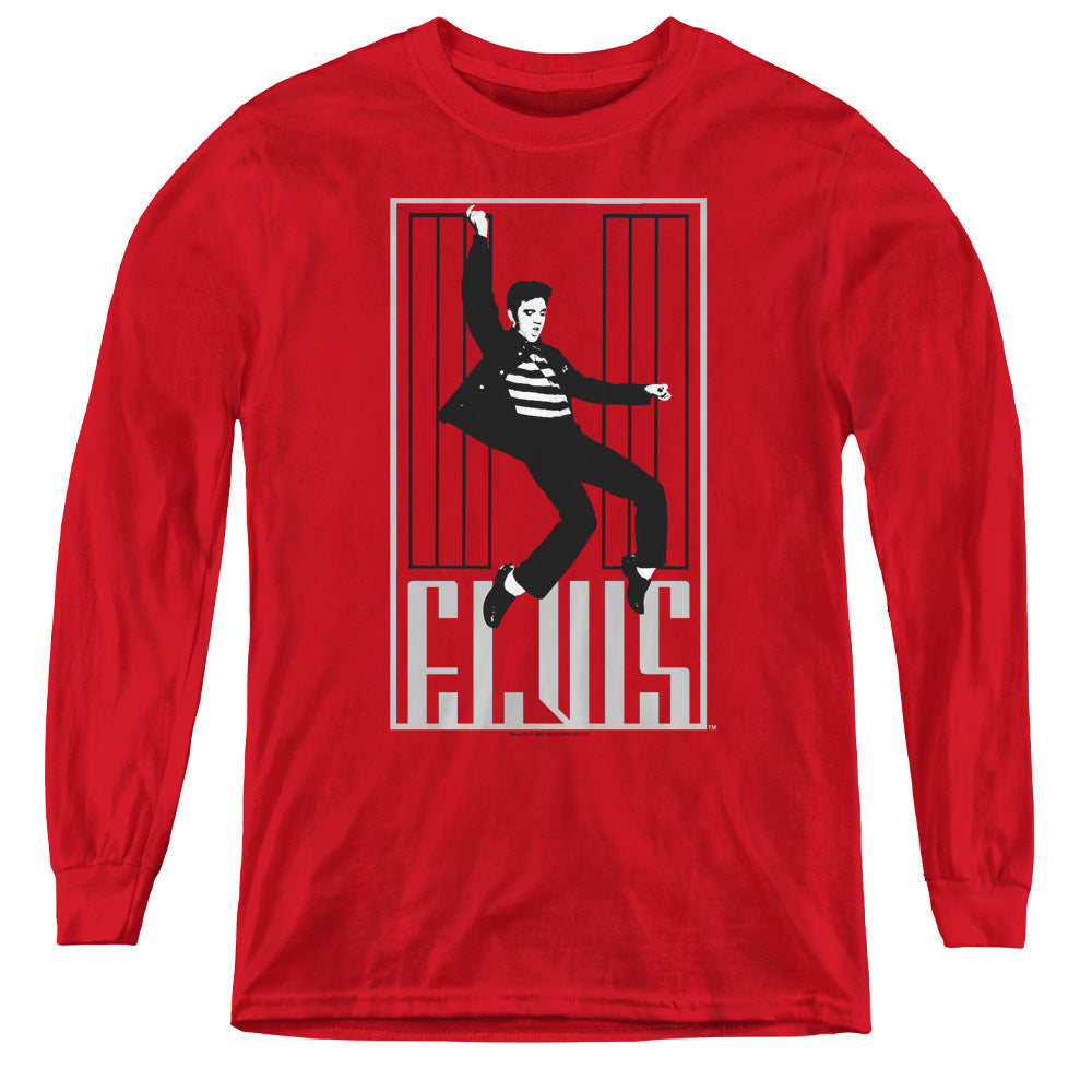 Elvis Presley One Jailhouse Long Sleeve Kids Youth T Shirt Red