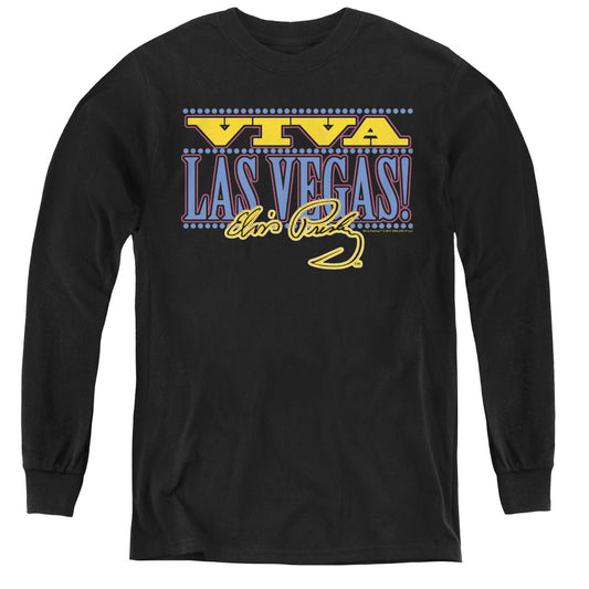 Elvis Presley Viva Las Vegas Long Sleeve Kids Youth T Shirt Black