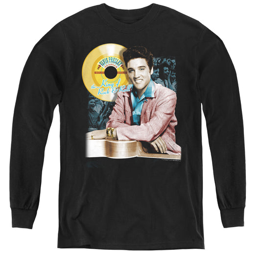 Elvis Presley Gold Record Long Sleeve Kids Youth T Shirt Black