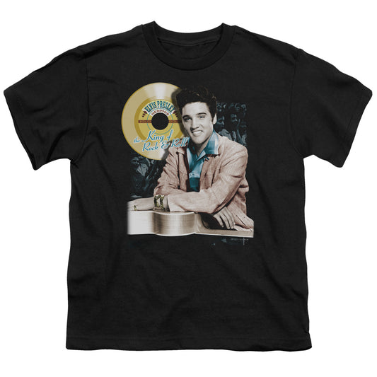 Elvis Presley Gold Record Kids Youth T Shirt Black