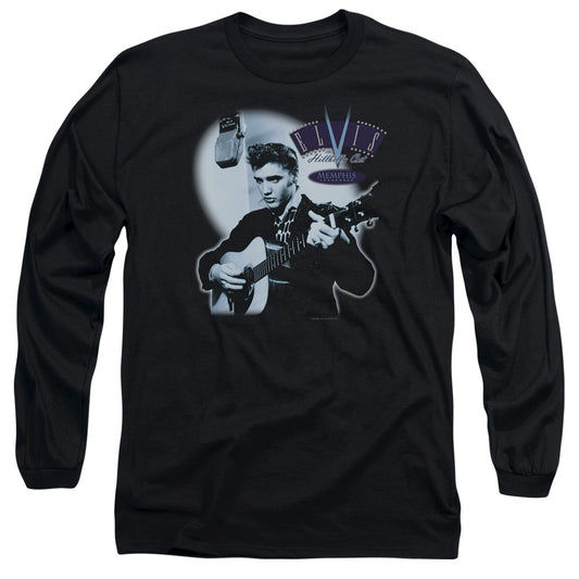 Elvis Presley HillBilly Cat Mens Long Sleeve Shirt Black