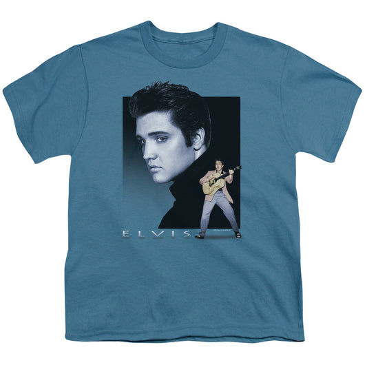 Elvis Presley Blue Rocker Kids Youth T Shirt Slate