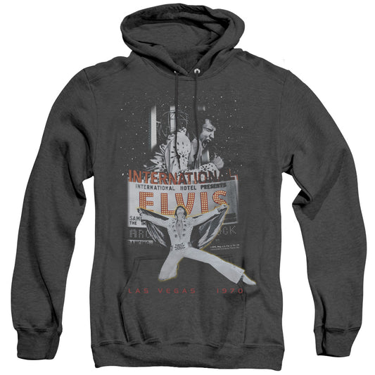 Elvis Presley Las Vegas Heather Mens Hoodie Black