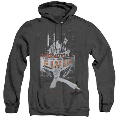 Elvis Presley Las Vegas Mens Heather Hoodie Black Officially Licensed