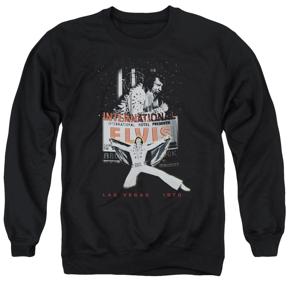 Elvis Presley Las Vegas Mens Crewneck Sweatshirt Black