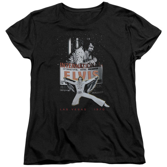 Elvis Presley Las Vegas Womens T Shirt Black